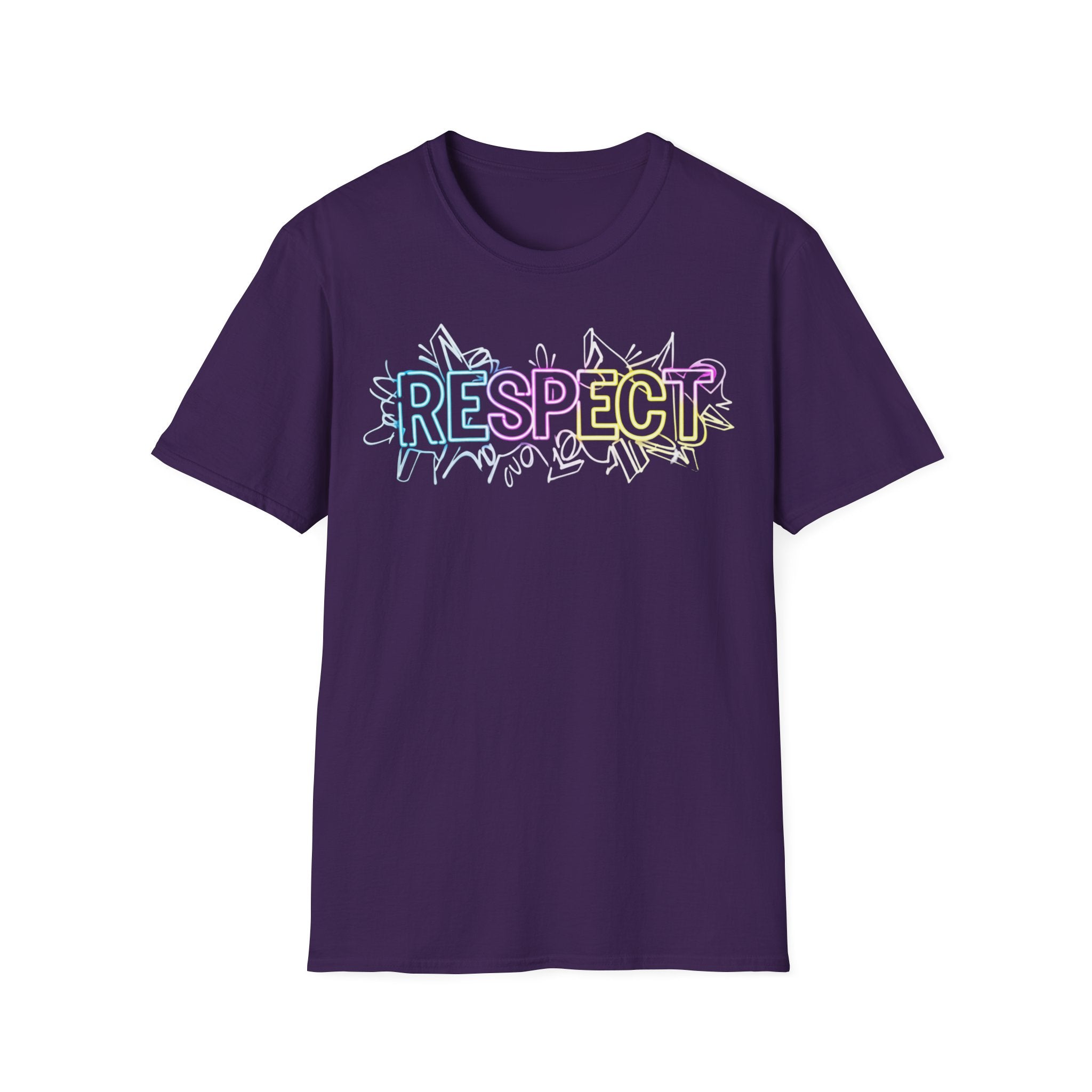 Colorful 'RESPECT' Unisex Softstyle T-Shirt, Positive Vibes Shirt, Everyday Casual Wear, Unique Gift Idea