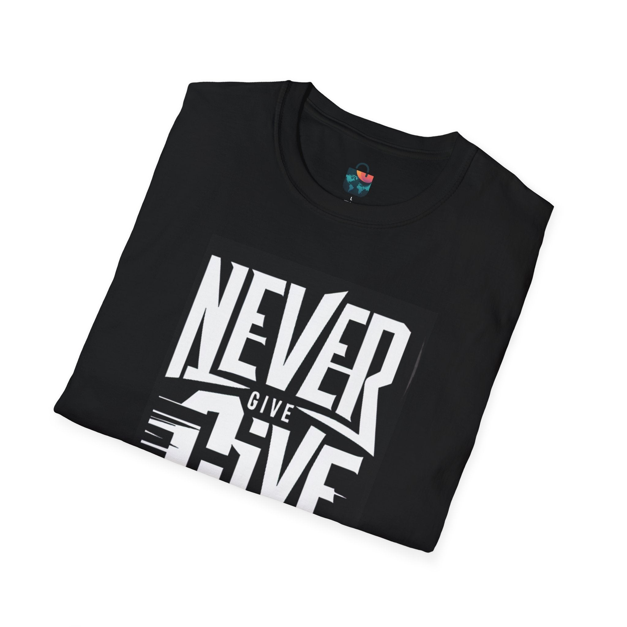 Motivational Unisex T-Shirt - Never Give Up Design, Inspirational Apparel, Gift for Encouragement, Fitness Wear, Casual Style