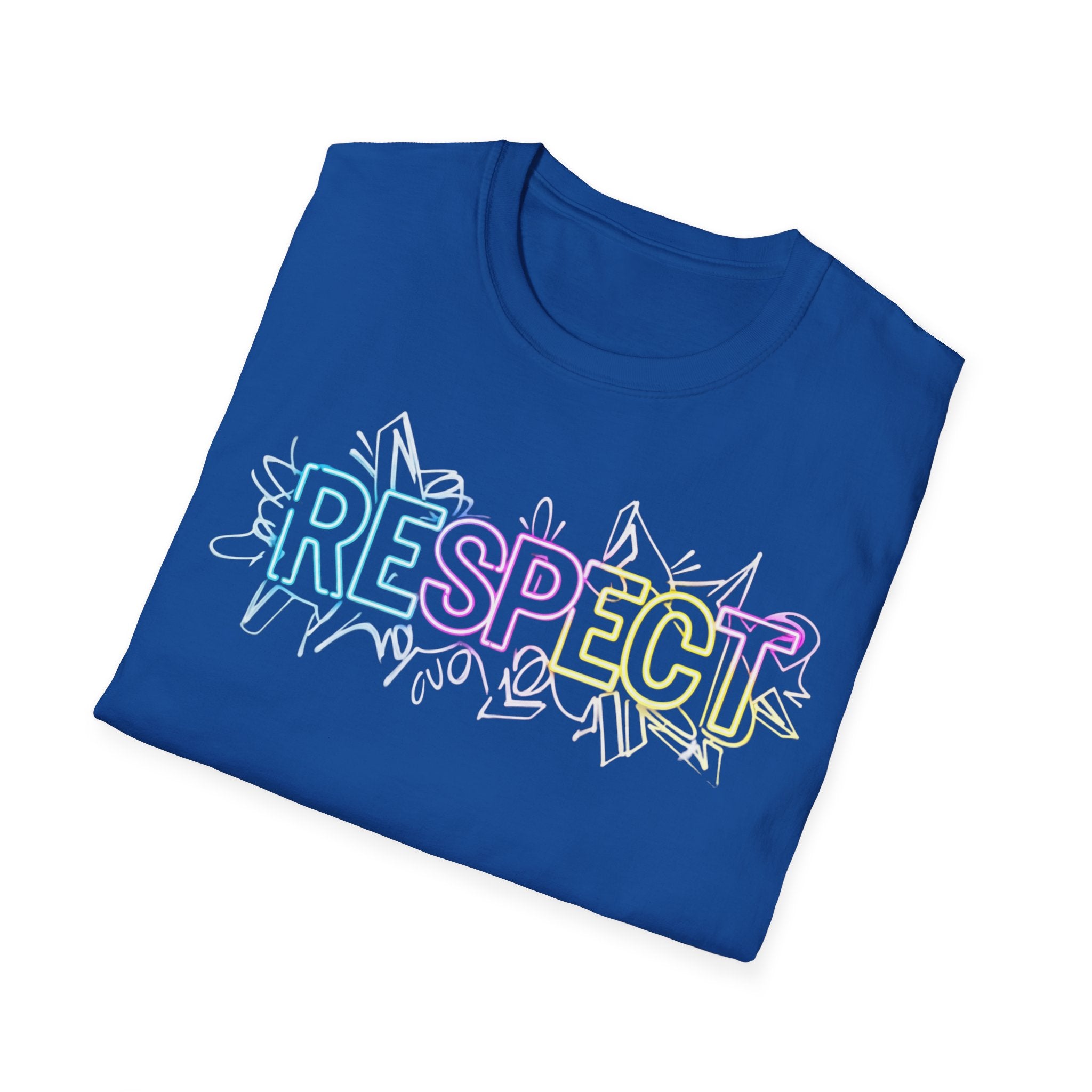 Colorful 'RESPECT' Unisex Softstyle T-Shirt, Positive Vibes Shirt, Everyday Casual Wear, Unique Gift Idea