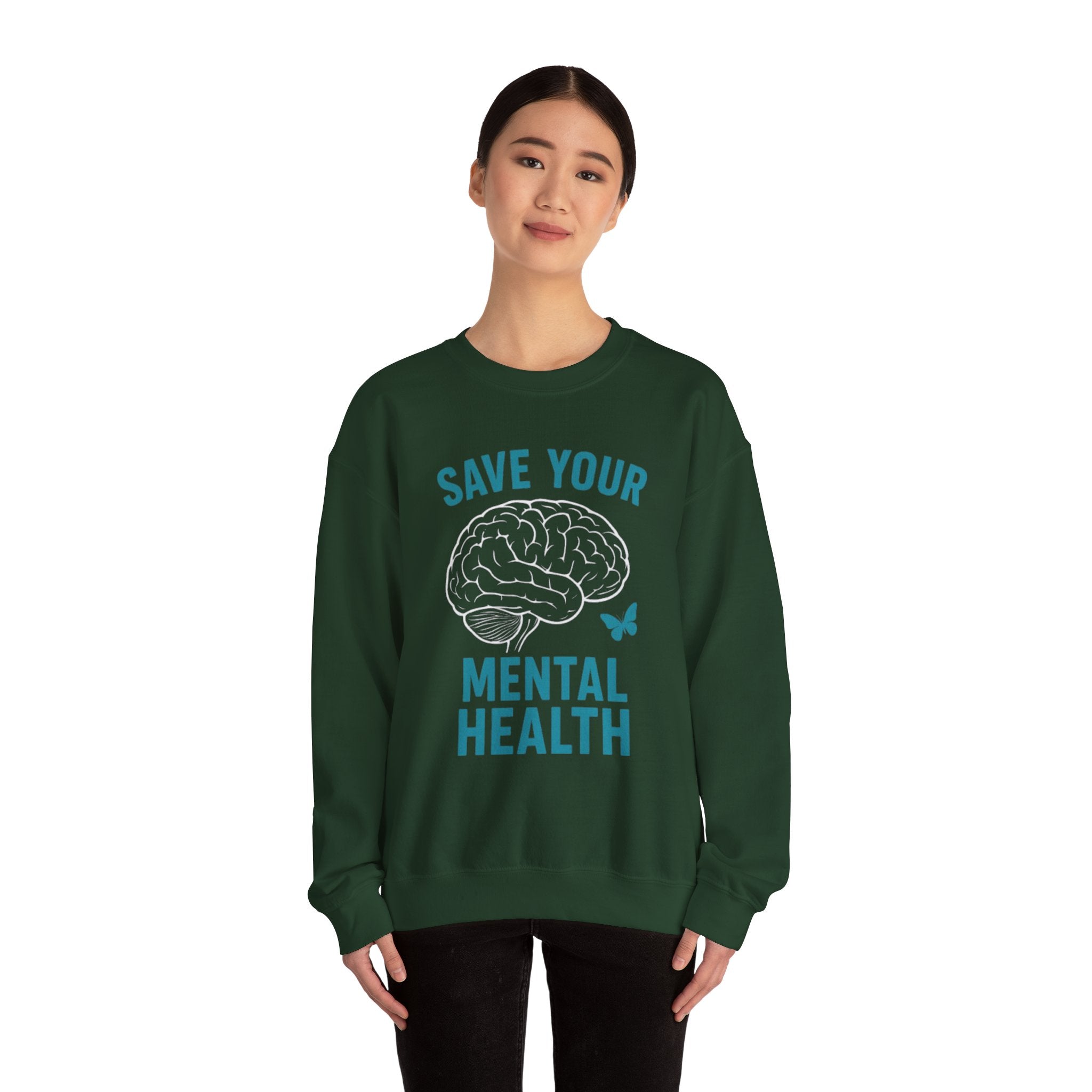 Mental Health Awareness Crewneck Sweatshirt, Unisex Gift, Self-Care Apparel, Cozy Layer, Ideal for Everyday Wear