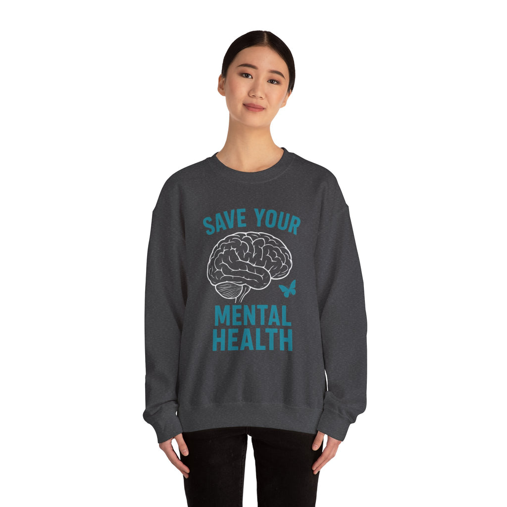 Mental Health Awareness Crewneck Sweatshirt, Unisex Gift, Self-Care Apparel, Cozy Layer, Ideal for Everyday Wear