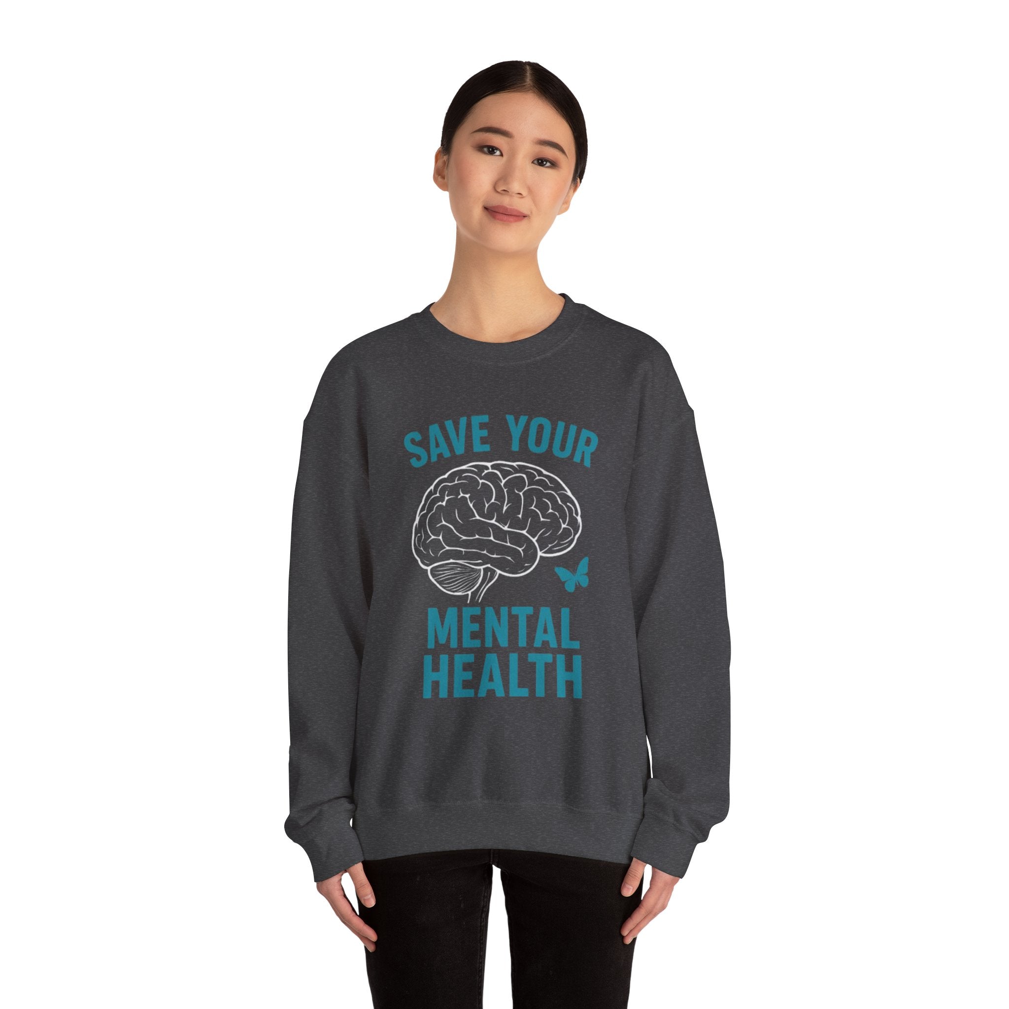 Mental Health Awareness Crewneck Sweatshirt, Unisex Gift, Self-Care Apparel, Cozy Layer, Ideal for Everyday Wear