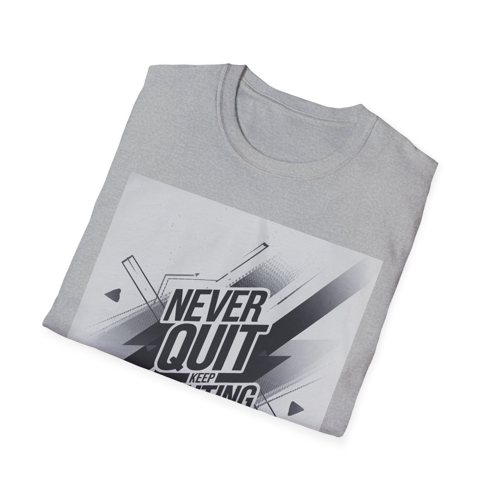 Never Quit Fighting Unisex Softstyle T-Shirt, Motivational Tee, Inspirational Apparel, Gift for Friends, Casual Wear, Fitness Clothing