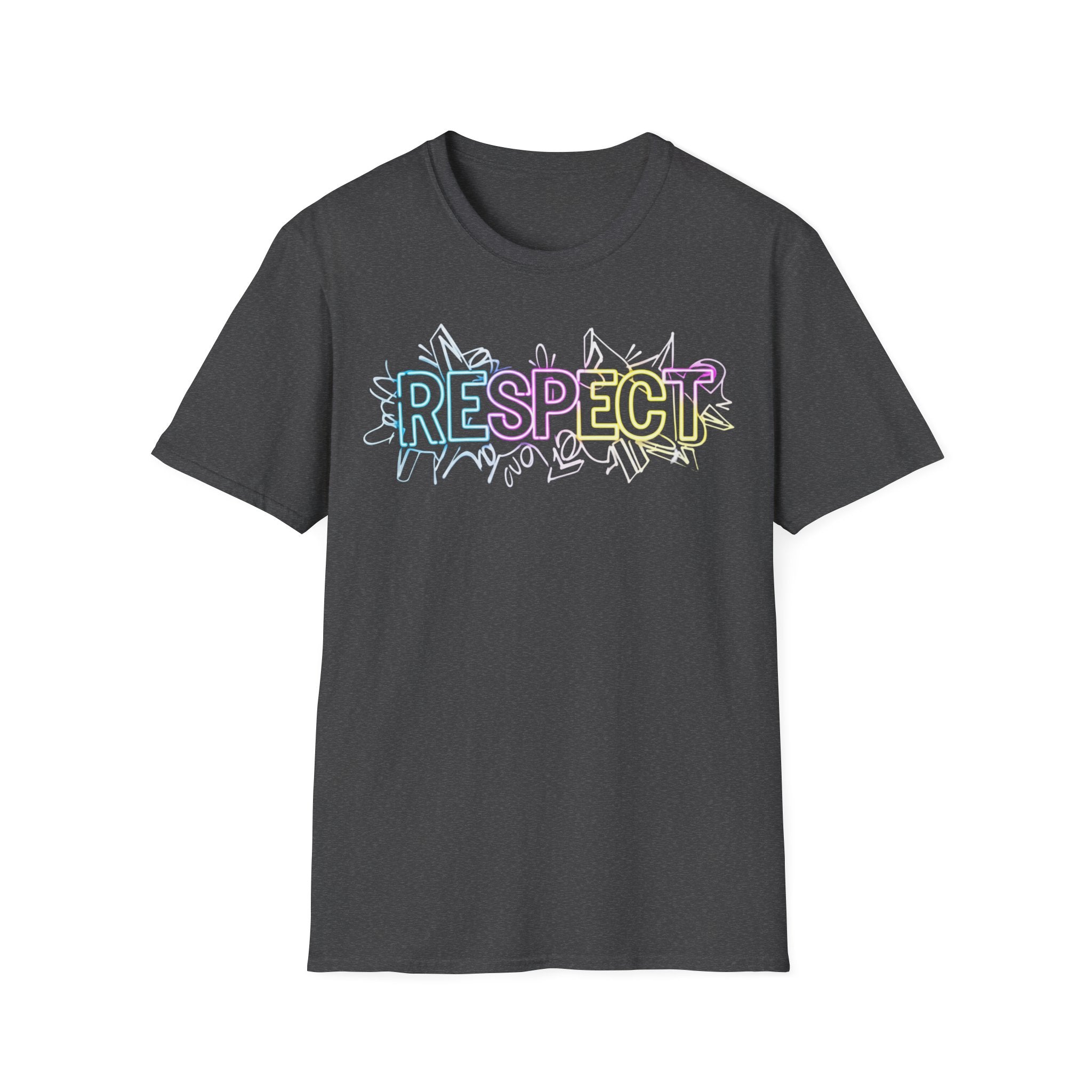 Colorful 'RESPECT' Unisex Softstyle T-Shirt, Positive Vibes Shirt, Everyday Casual Wear, Unique Gift Idea