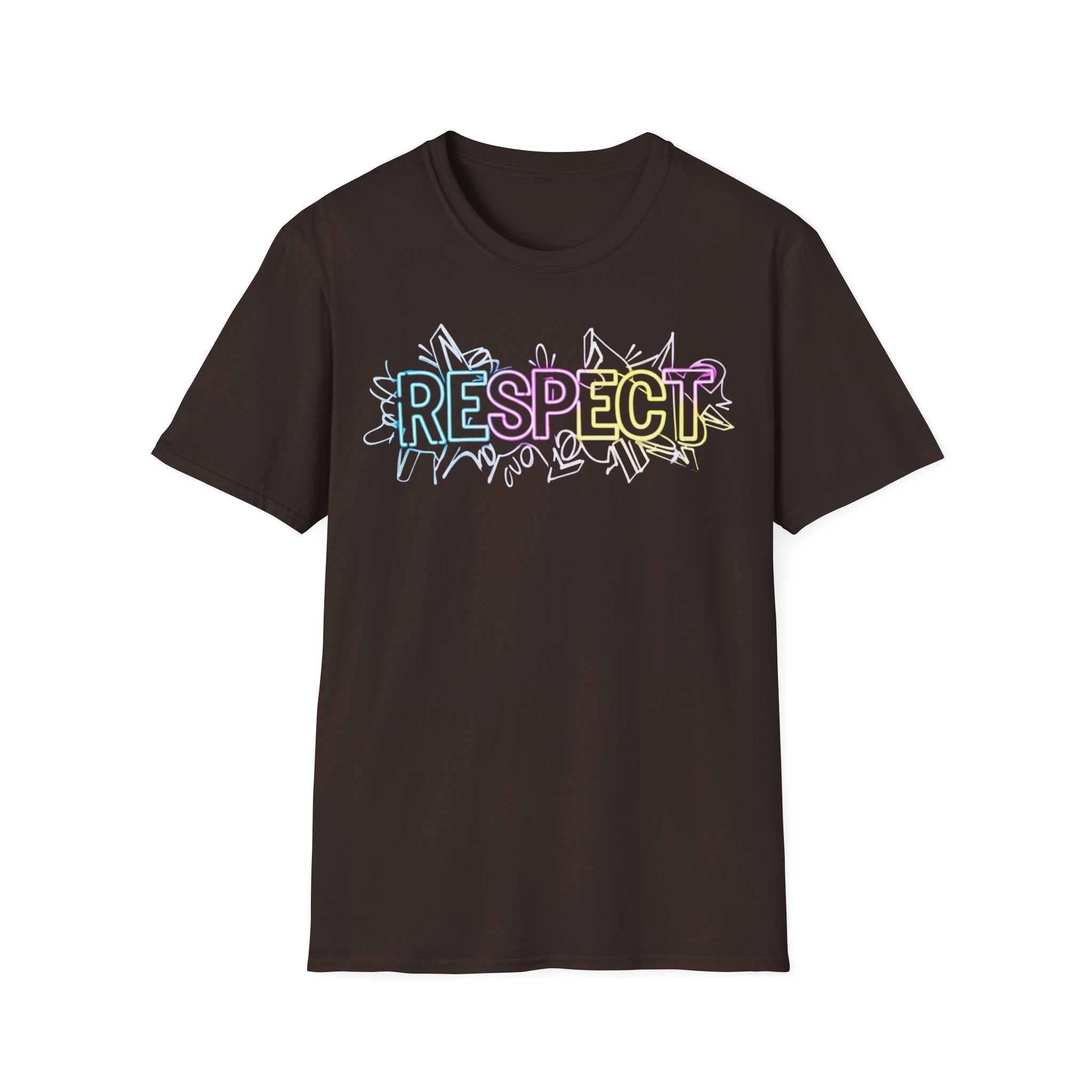 Colorful 'RESPECT' Unisex Softstyle T-Shirt, Positive Vibes Shirt, Everyday Casual Wear, Unique Gift Idea