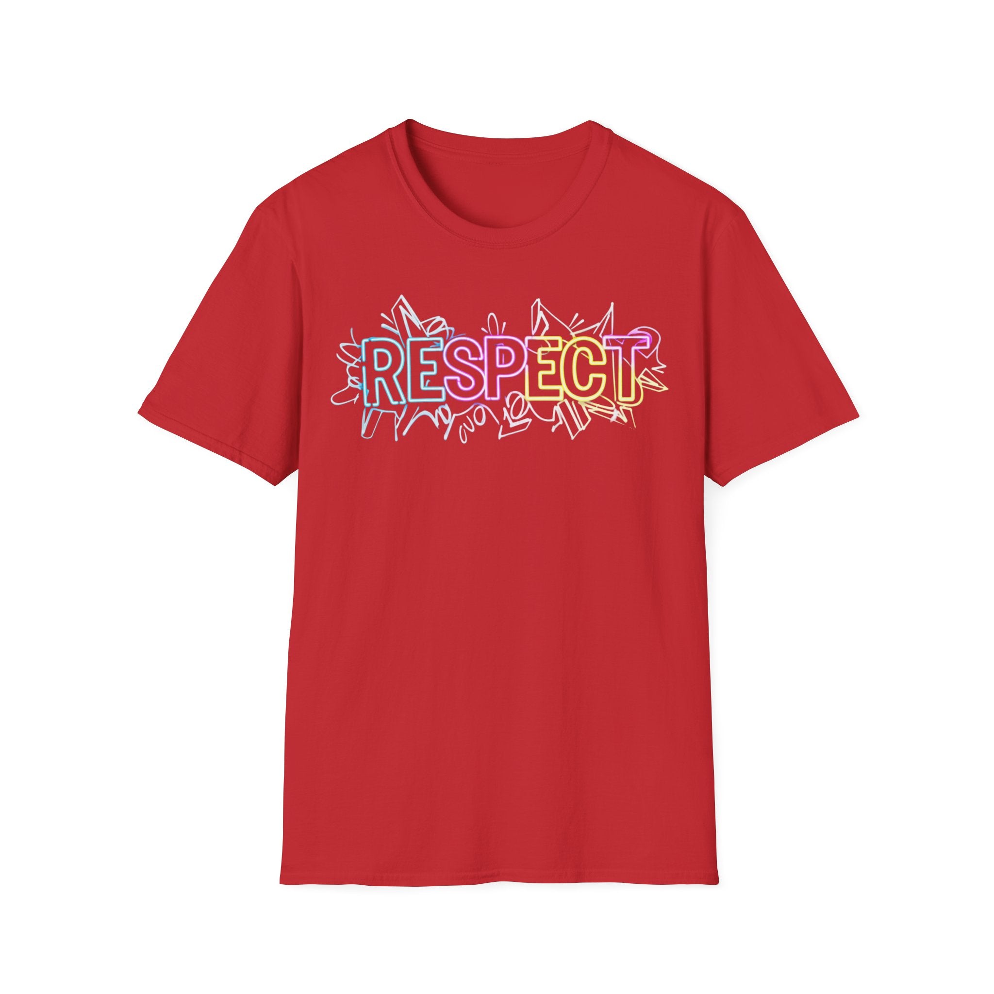 Colorful 'RESPECT' Unisex Softstyle T-Shirt, Positive Vibes Shirt, Everyday Casual Wear, Unique Gift Idea