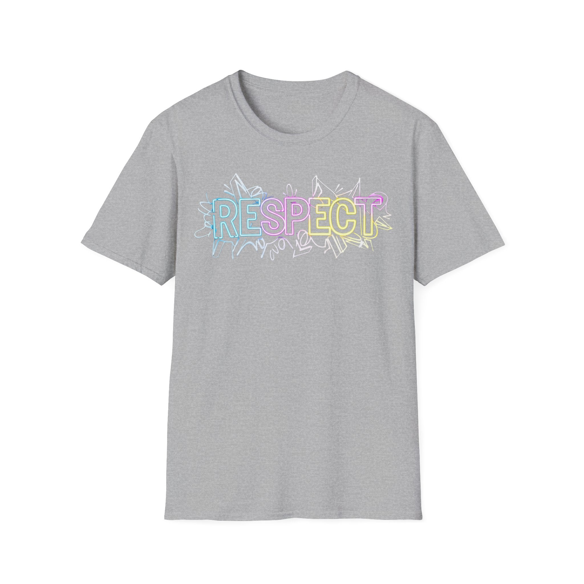 Colorful 'RESPECT' Unisex Softstyle T-Shirt, Positive Vibes Shirt, Everyday Casual Wear, Unique Gift Idea