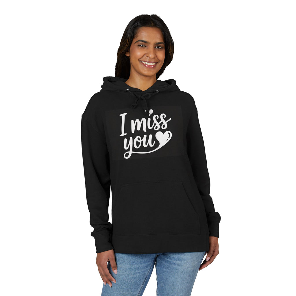 Luna Veex - I Miss You Unisex French Terry Hoodie - Comfort Wear, Heartfelt Remembrance, Thoughtful Surprise, Memorial Hoodie