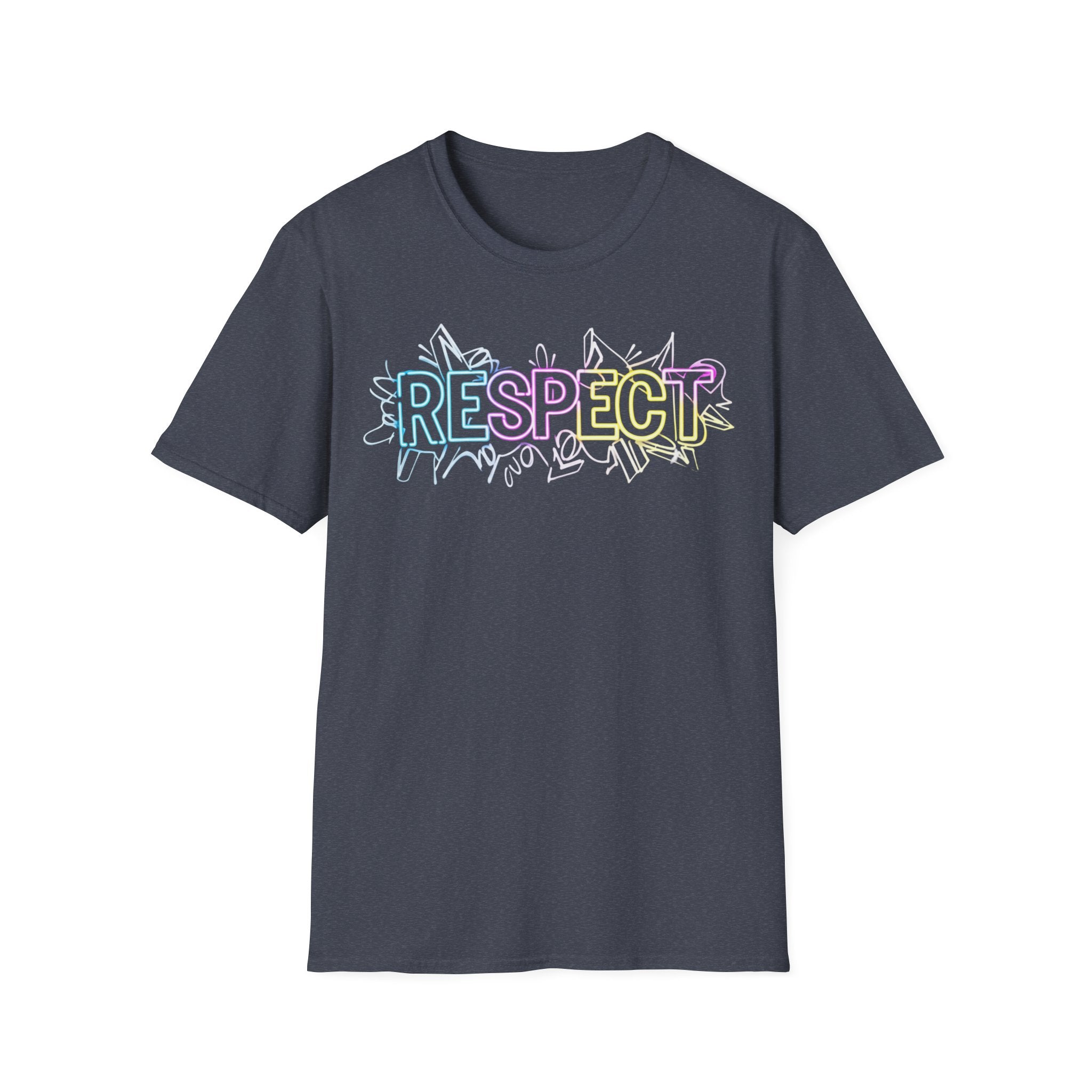 Colorful 'RESPECT' Unisex Softstyle T-Shirt, Positive Vibes Shirt, Everyday Casual Wear, Unique Gift Idea