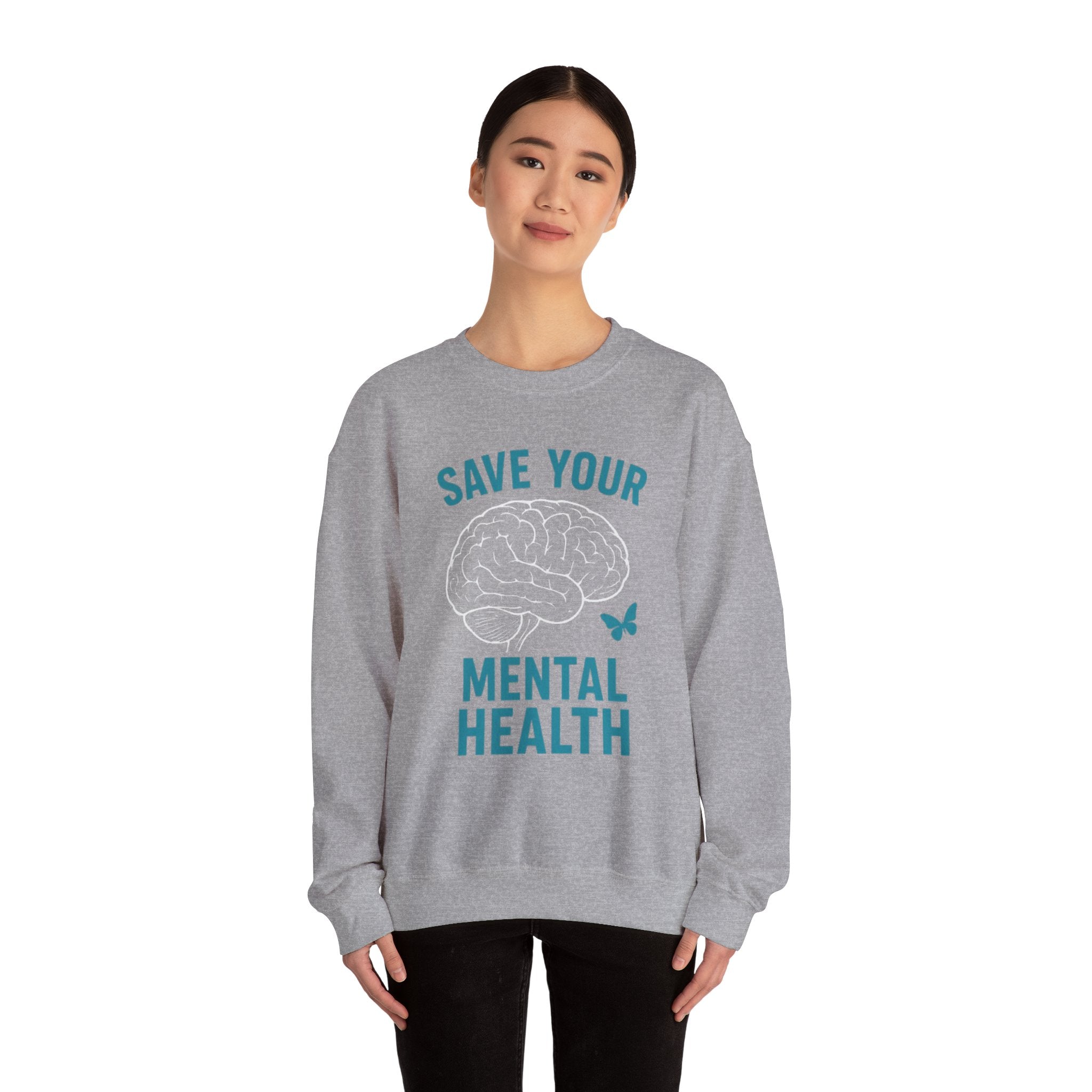 Mental Health Awareness Crewneck Sweatshirt, Unisex Gift, Self-Care Apparel, Cozy Layer, Ideal for Everyday Wear