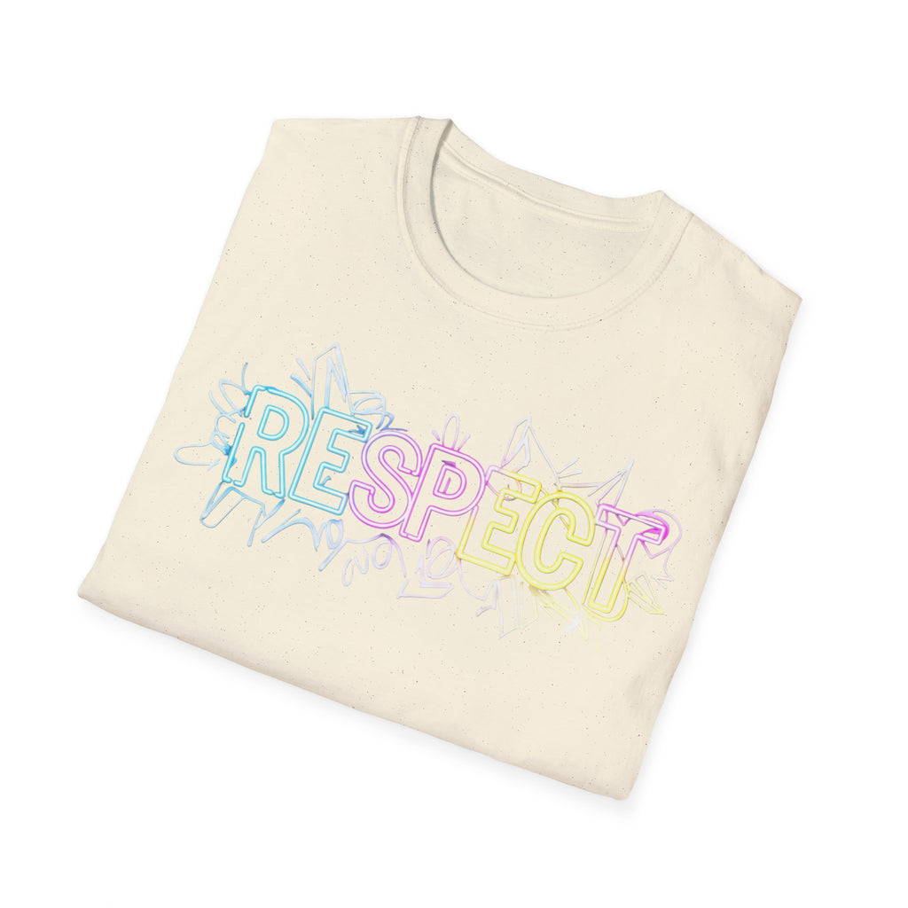 Colorful 'RESPECT' Unisex Softstyle T-Shirt, Positive Vibes Shirt, Everyday Casual Wear, Unique Gift Idea
