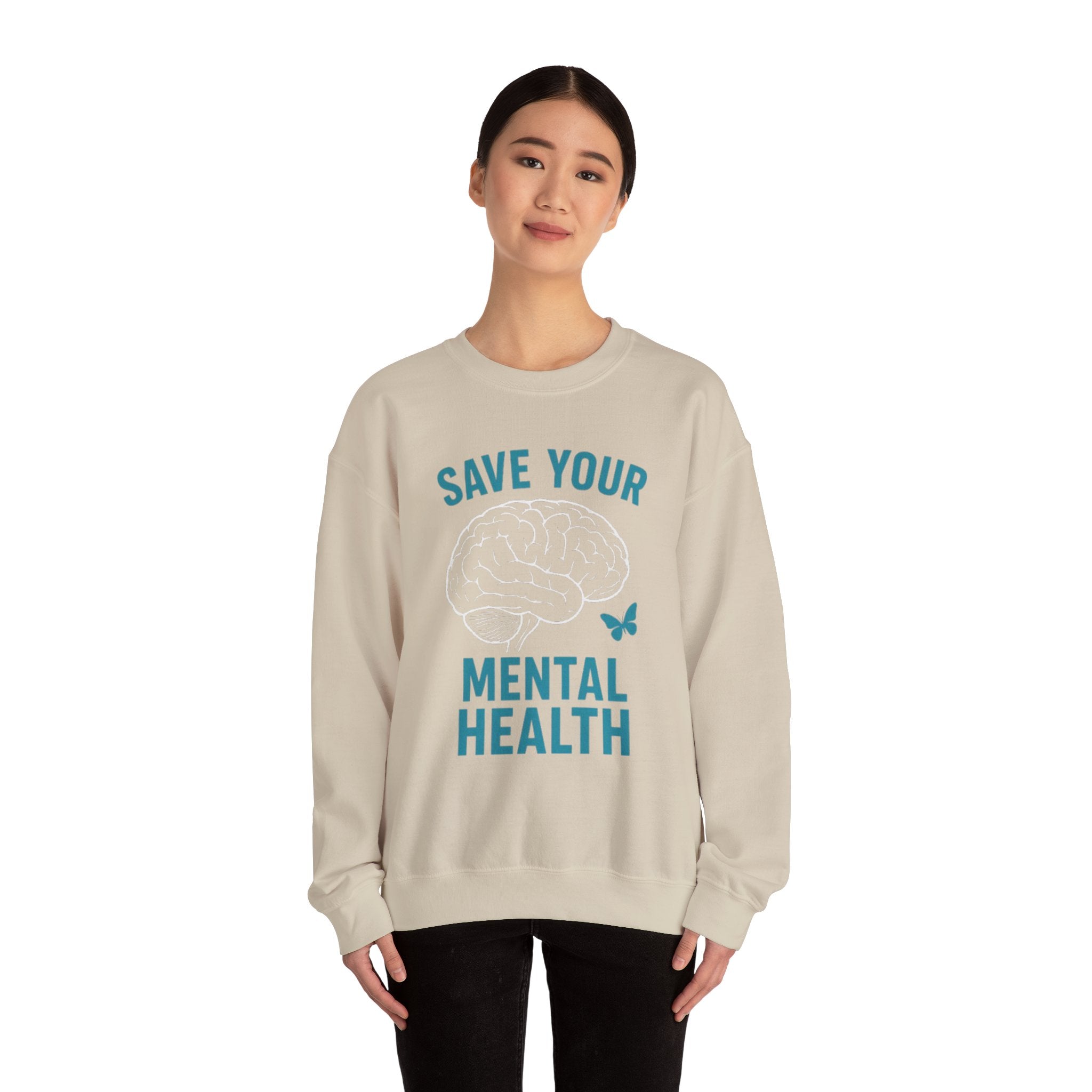 Mental Health Awareness Crewneck Sweatshirt, Unisex Gift, Self-Care Apparel, Cozy Layer, Ideal for Everyday Wear