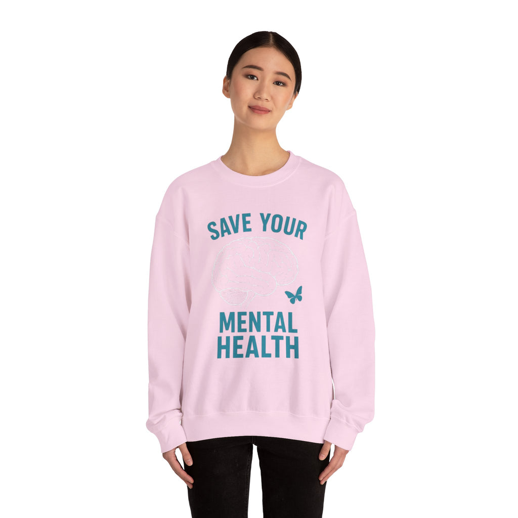 Mental Health Awareness Crewneck Sweatshirt, Unisex Gift, Self-Care Apparel, Cozy Layer, Ideal for Everyday Wear