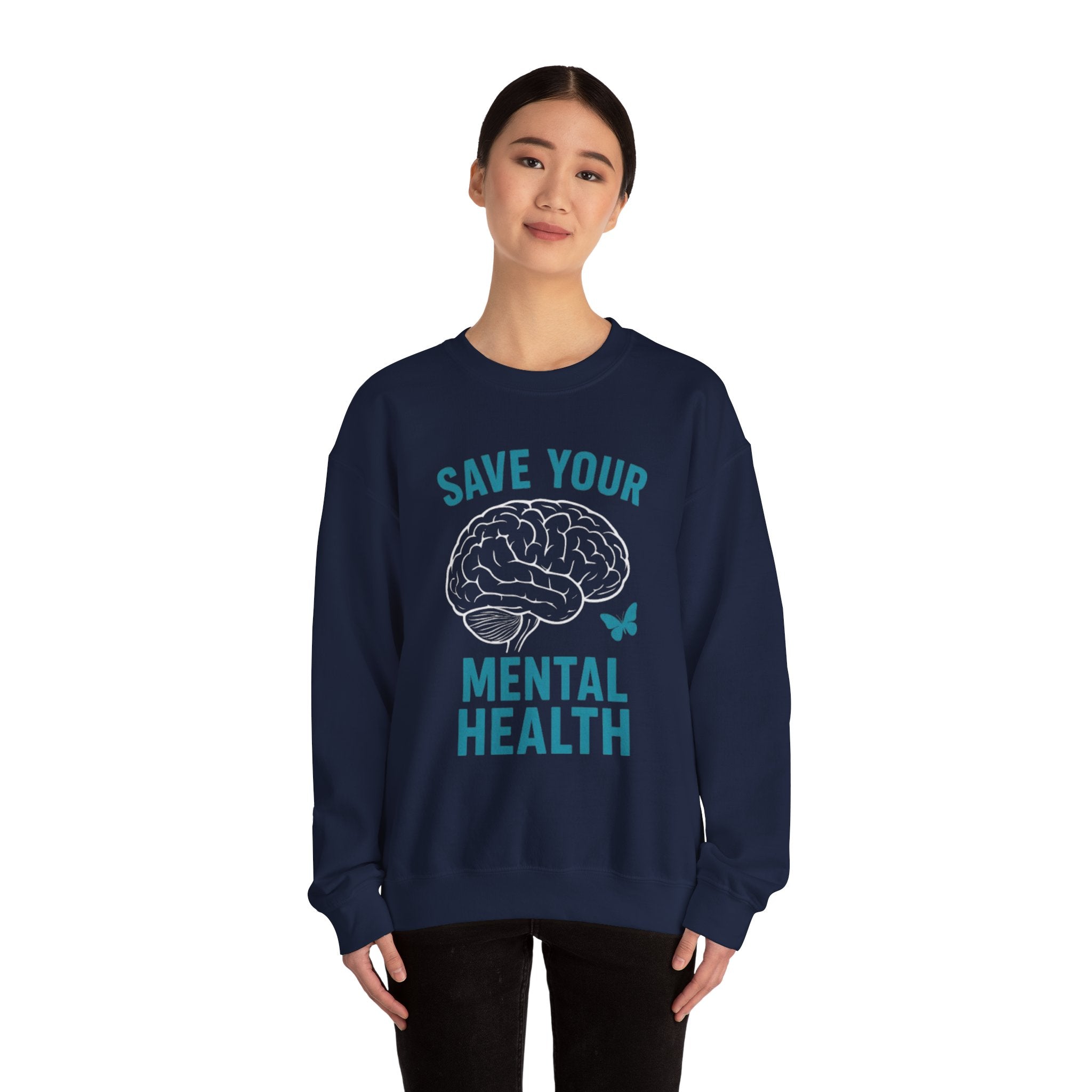 Mental Health Awareness Crewneck Sweatshirt, Unisex Gift, Self-Care Apparel, Cozy Layer, Ideal for Everyday Wear