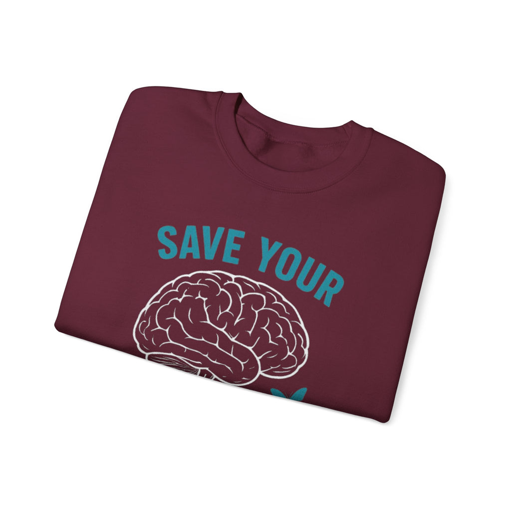 Mental Health Awareness Crewneck Sweatshirt, Unisex Gift, Self-Care Apparel, Cozy Layer, Ideal for Everyday Wear