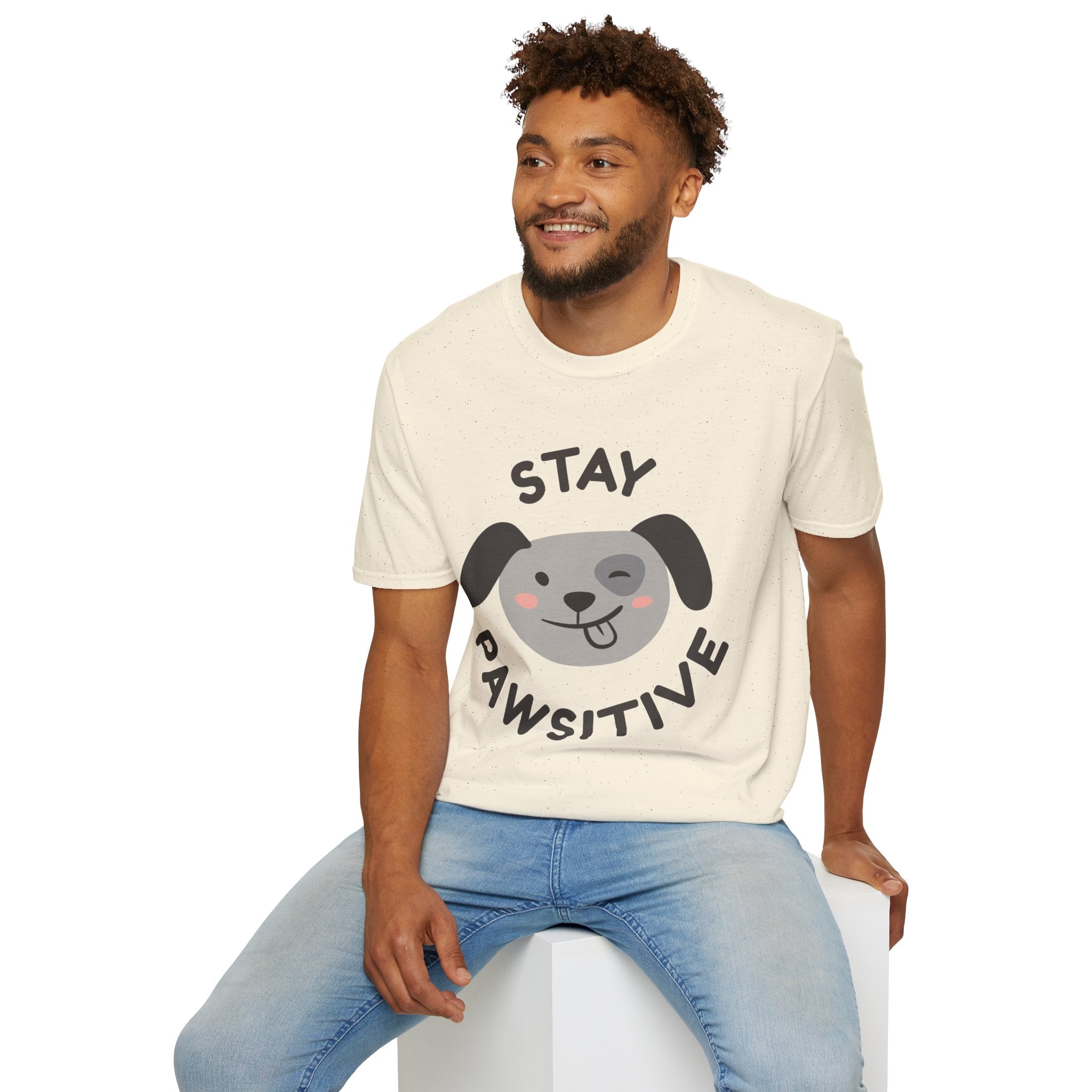 Stay Pawsitive Dog Lover T-Shirt, Pet Owner Gift, Funny Animal Tee, Casual Wear, Gifts for Dog Lovers, Cute Dog Shirt