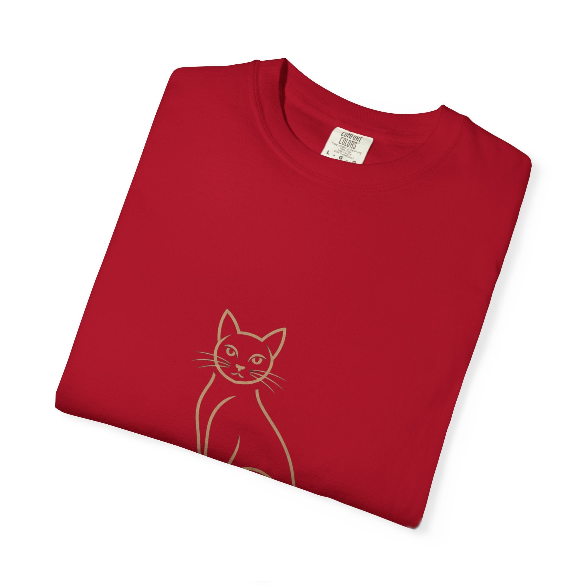 Luxury Minimalist Cat Line Art T-Shirt – Premium Black & Gold Cat Lover Tee