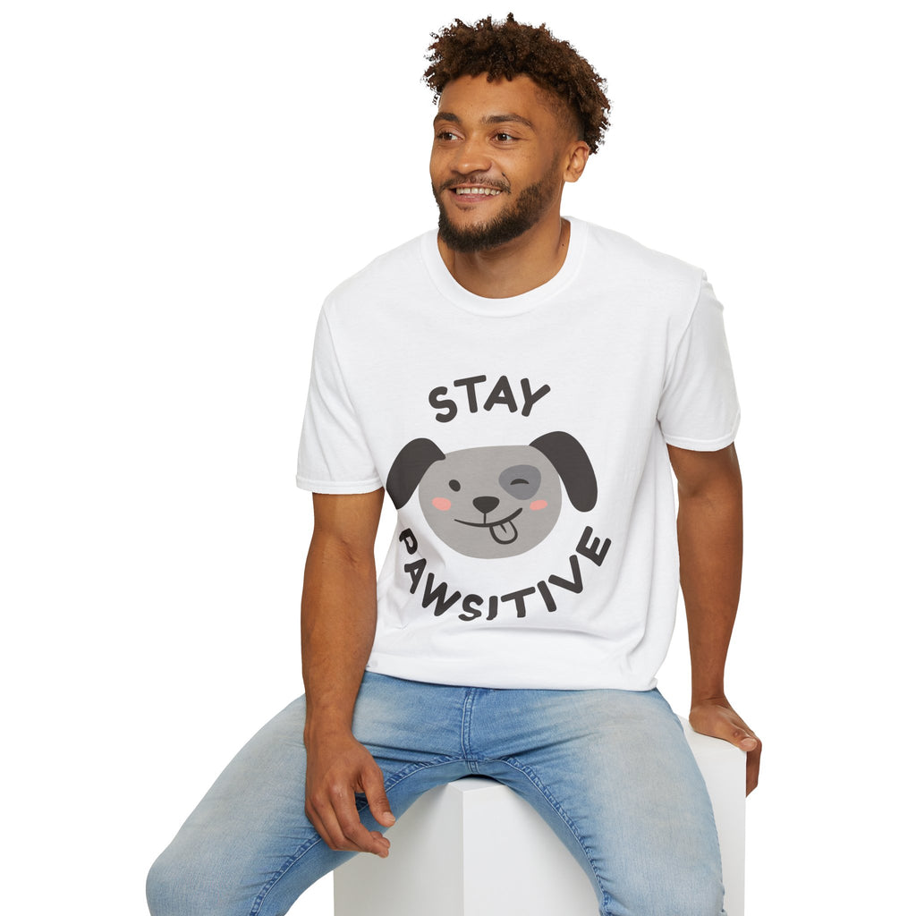Stay Pawsitive Dog Lover T-Shirt, Pet Owner Gift, Funny Animal Tee, Casual Wear, Gifts for Dog Lovers, Cute Dog Shirt