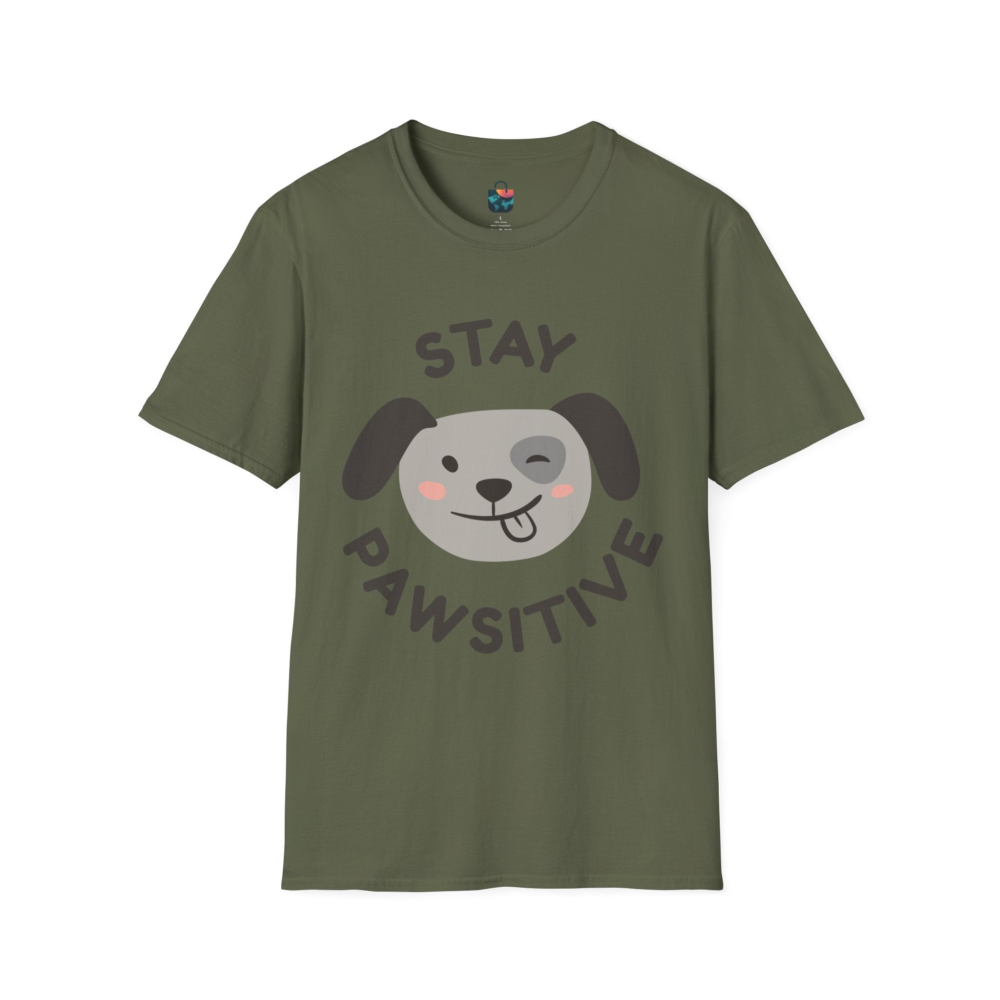 Stay Pawsitive Dog Lover T-Shirt, Pet Owner Gift, Funny Animal Tee, Casual Wear, Gifts for Dog Lovers, Cute Dog Shirt