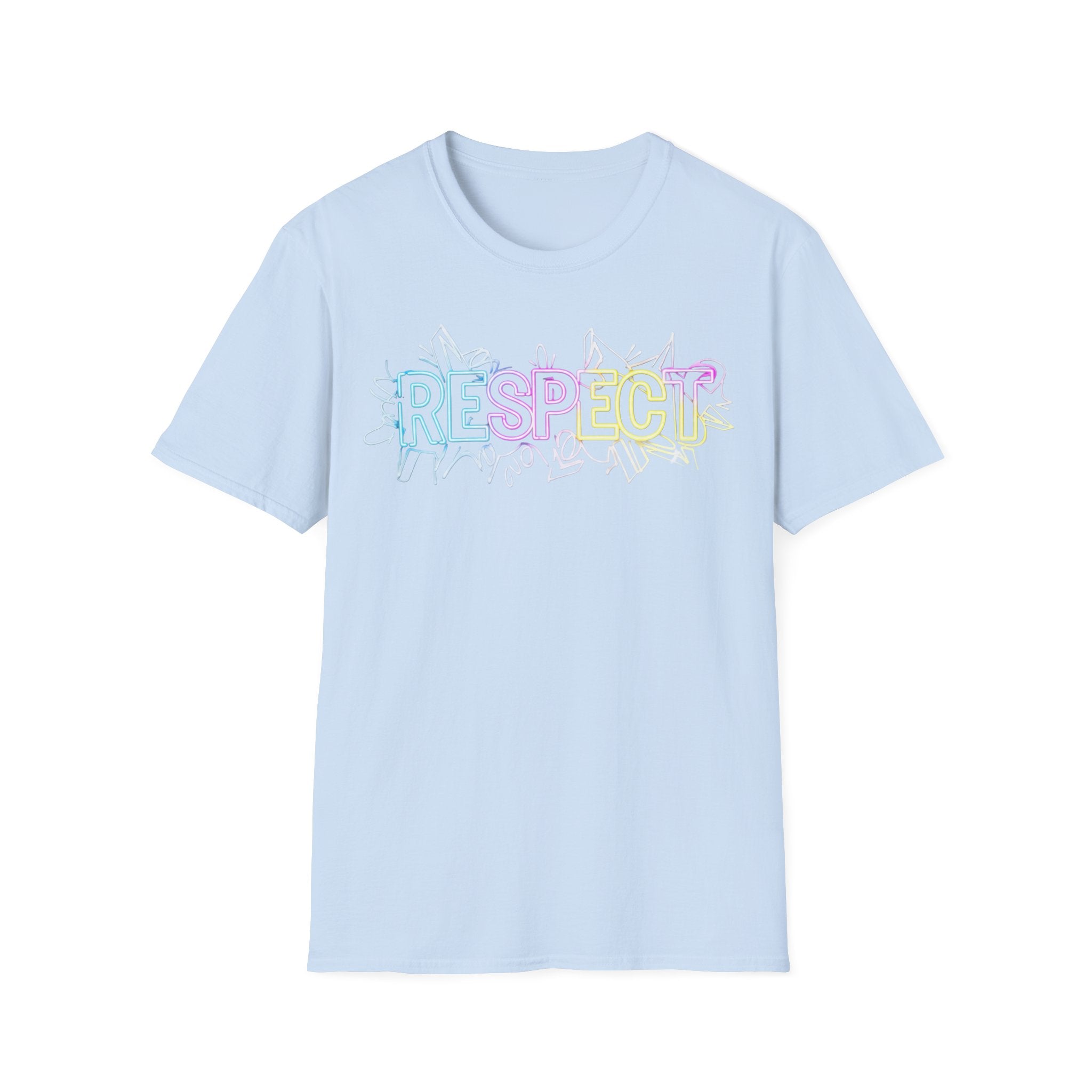 Colorful 'RESPECT' Unisex Softstyle T-Shirt, Positive Vibes Shirt, Everyday Casual Wear, Unique Gift Idea