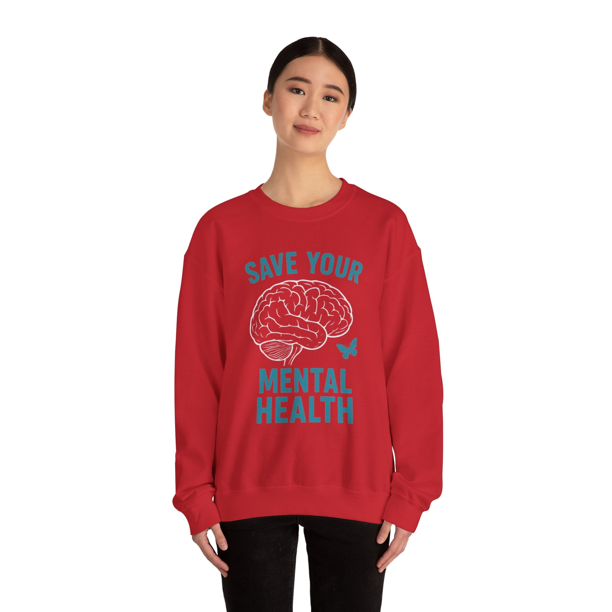 Mental Health Awareness Crewneck Sweatshirt, Unisex Gift, Self-Care Apparel, Cozy Layer, Ideal for Everyday Wear