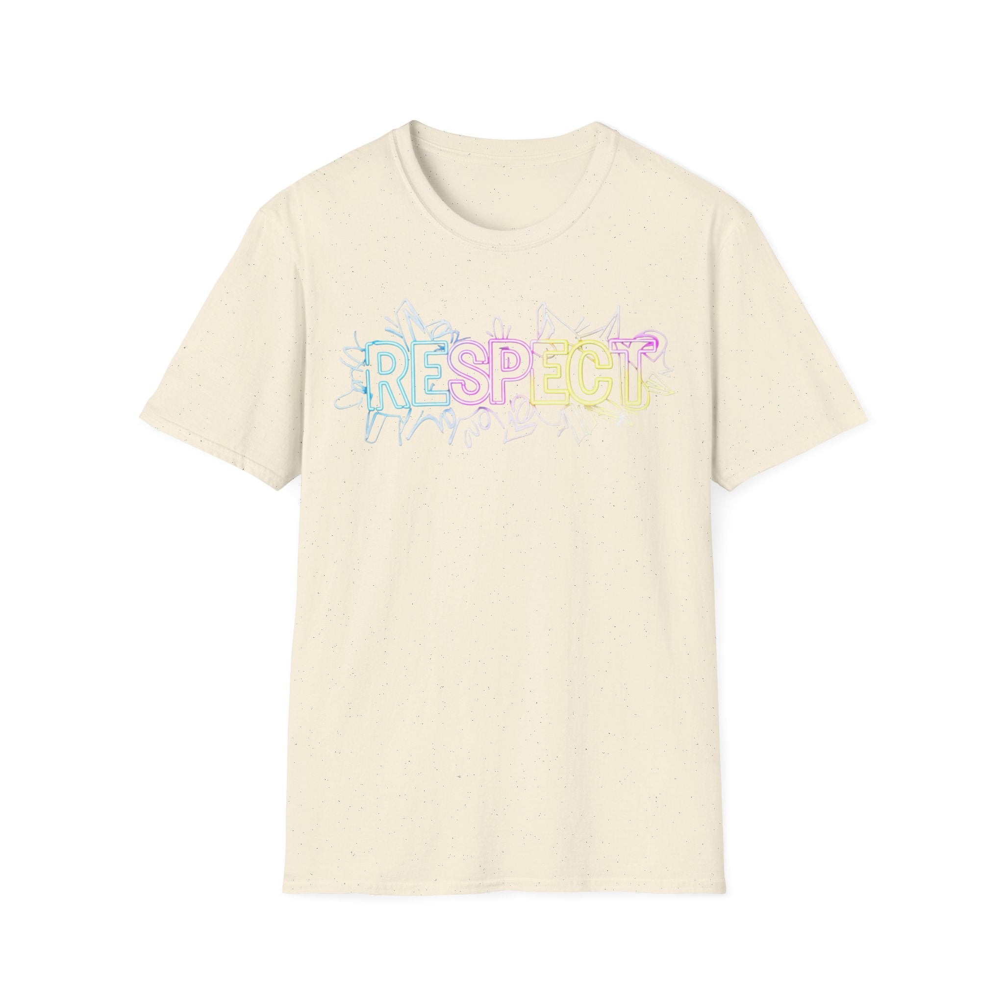 Colorful 'RESPECT' Unisex Softstyle T-Shirt, Positive Vibes Shirt, Everyday Casual Wear, Unique Gift Idea