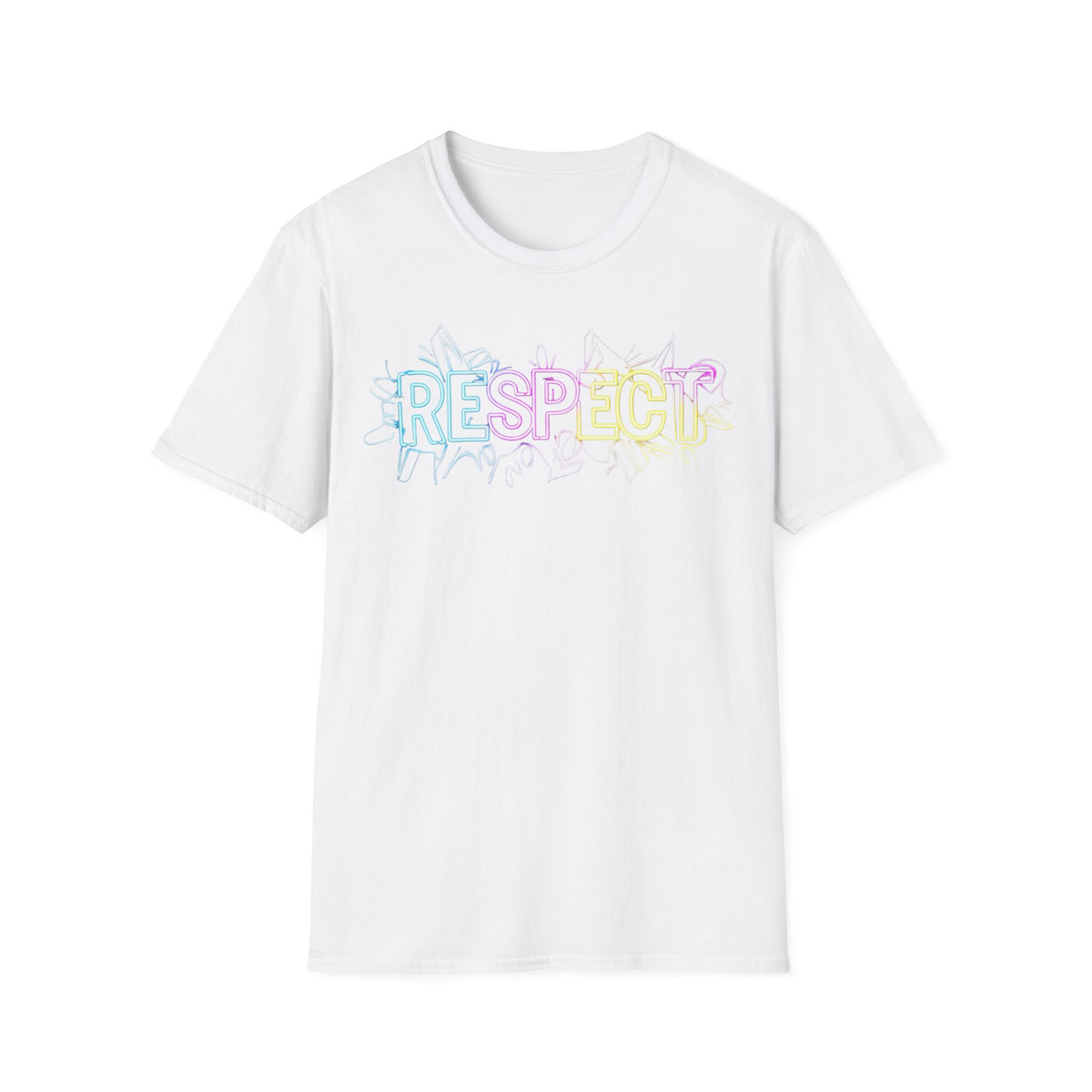 Colorful 'RESPECT' Unisex Softstyle T-Shirt, Positive Vibes Shirt, Everyday Casual Wear, Unique Gift Idea