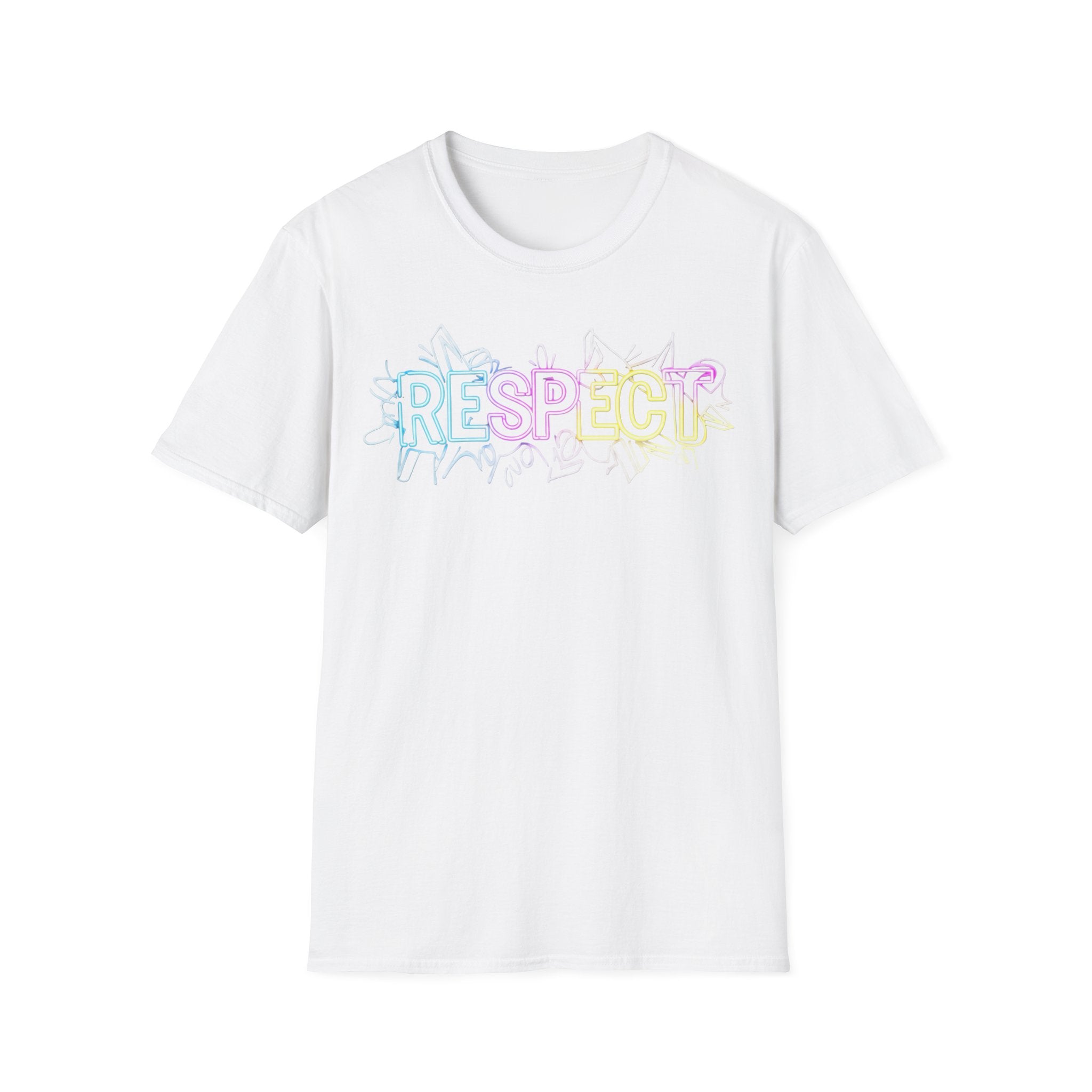 Colorful 'RESPECT' Unisex Softstyle T-Shirt, Positive Vibes Shirt, Everyday Casual Wear, Unique Gift Idea