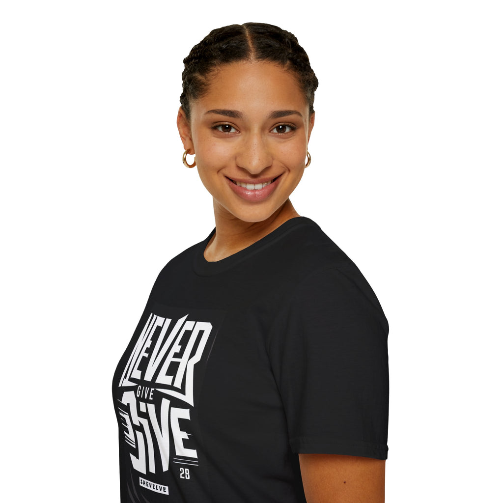 Motivational Unisex T-Shirt - Never Give Up Design, Inspirational Apparel, Gift for Encouragement, Fitness Wear, Casual Style