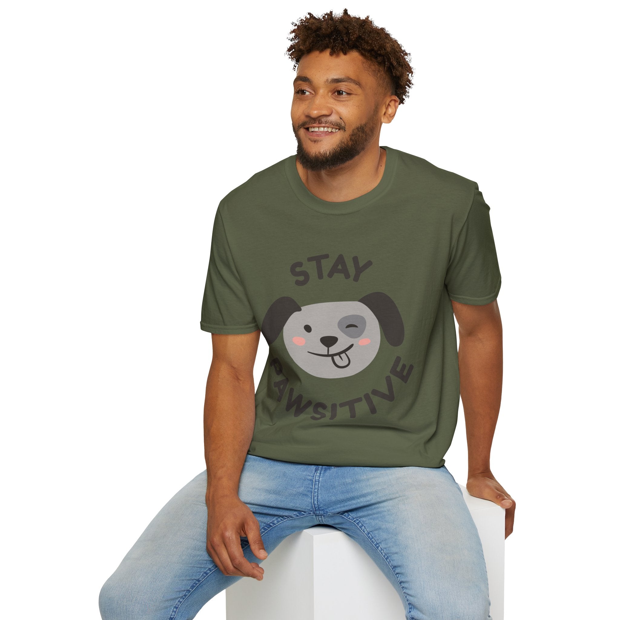 Stay Pawsitive Dog Lover T-Shirt, Pet Owner Gift, Funny Animal Tee, Casual Wear, Gifts for Dog Lovers, Cute Dog Shirt