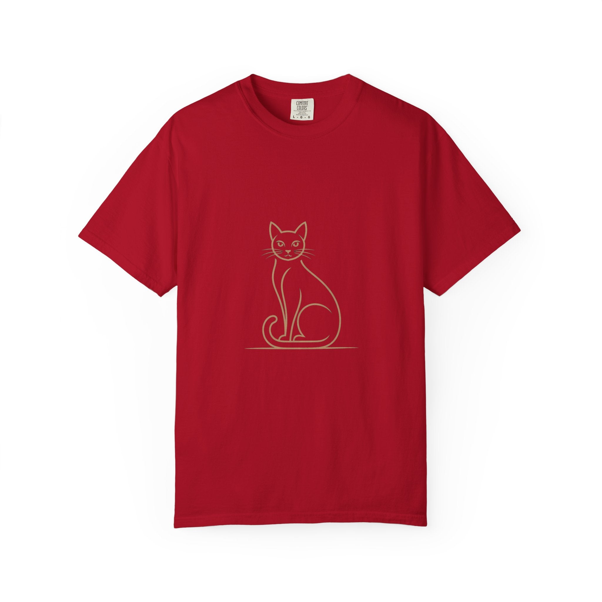 Luxury Minimalist Cat Line Art T-Shirt – Premium Black & Gold Cat Lover Tee