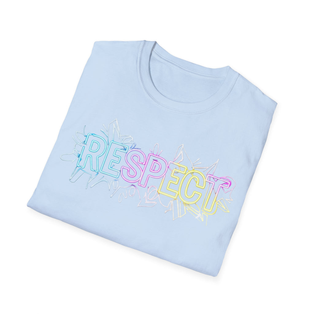 Colorful 'RESPECT' Unisex Softstyle T-Shirt, Positive Vibes Shirt, Everyday Casual Wear, Unique Gift Idea
