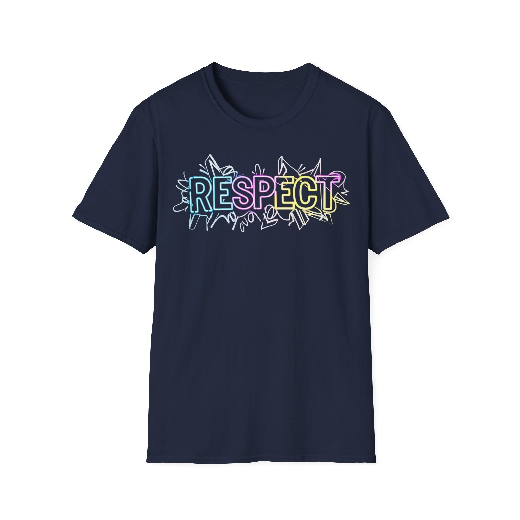 Colorful 'RESPECT' Unisex Softstyle T-Shirt, Positive Vibes Shirt, Everyday Casual Wear, Unique Gift Idea