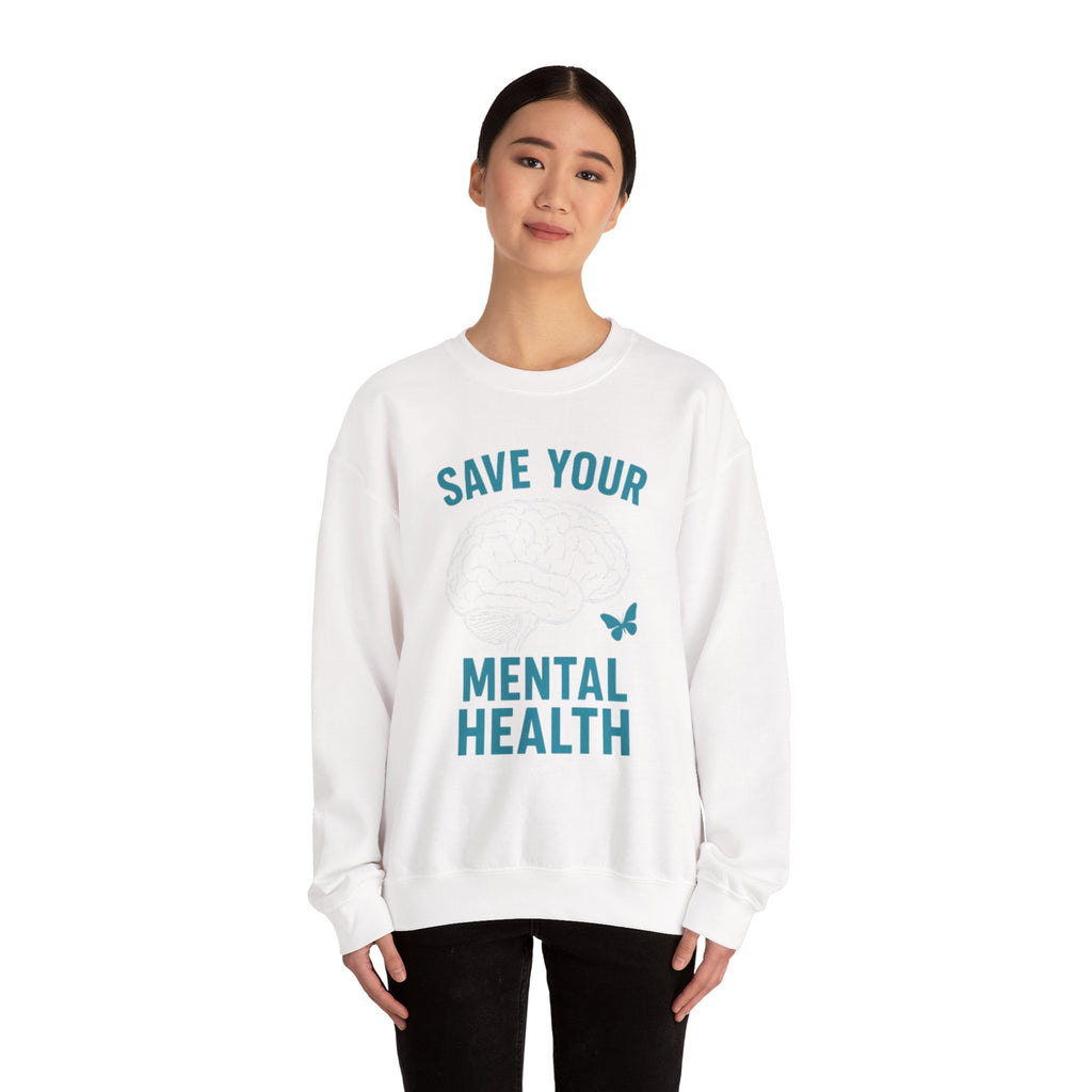 Mental Health Awareness Crewneck Sweatshirt, Unisex Gift, Self-Care Apparel, Cozy Layer, Ideal for Everyday Wear