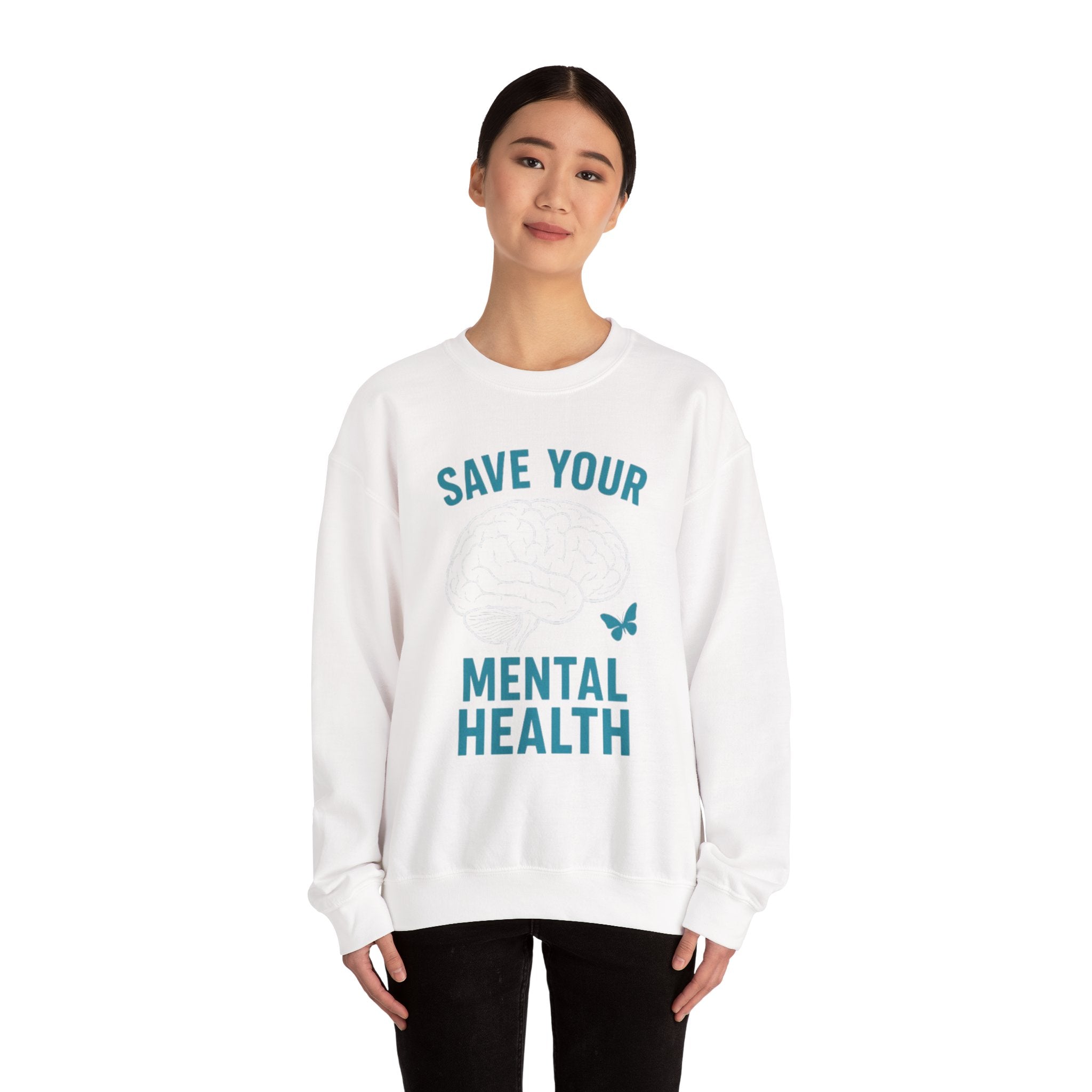 Mental Health Awareness Crewneck Sweatshirt, Unisex Gift, Self-Care Apparel, Cozy Layer, Ideal for Everyday Wear