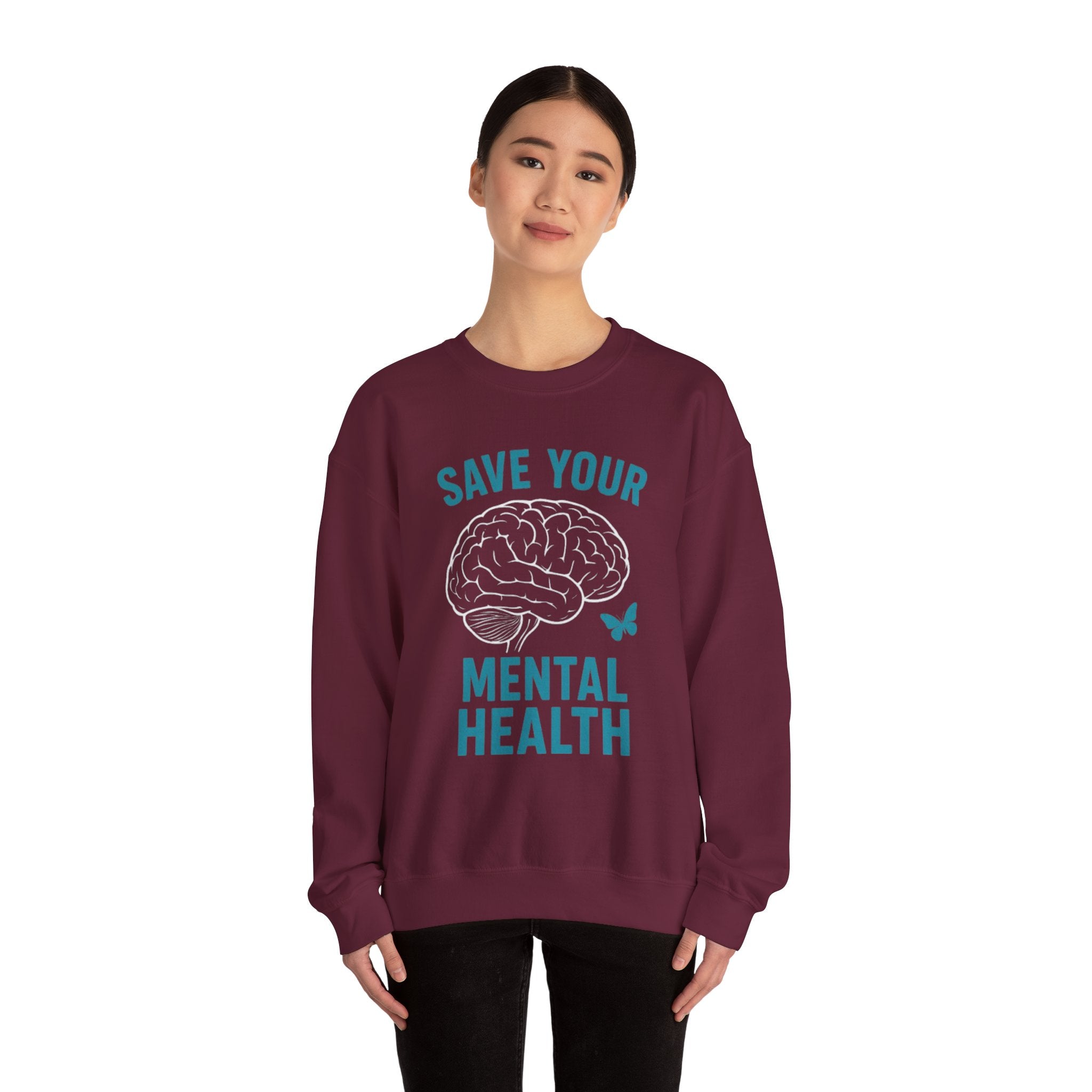 Mental Health Awareness Crewneck Sweatshirt, Unisex Gift, Self-Care Apparel, Cozy Layer, Ideal for Everyday Wear