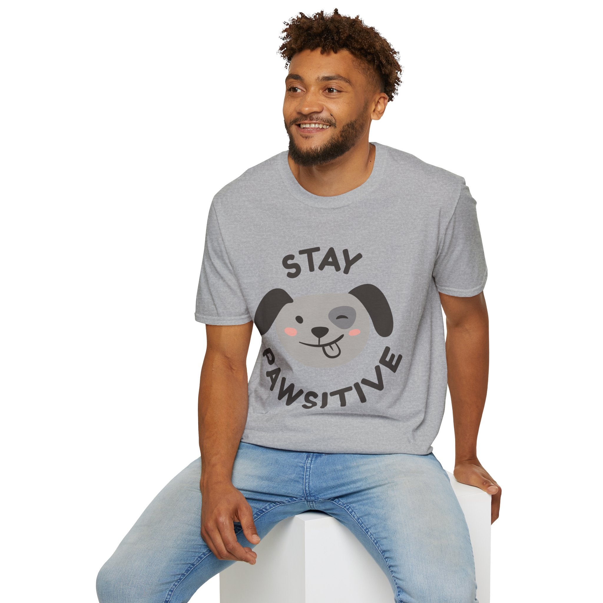 Stay Pawsitive Dog Lover T-Shirt, Pet Owner Gift, Funny Animal Tee, Casual Wear, Gifts for Dog Lovers, Cute Dog Shirt