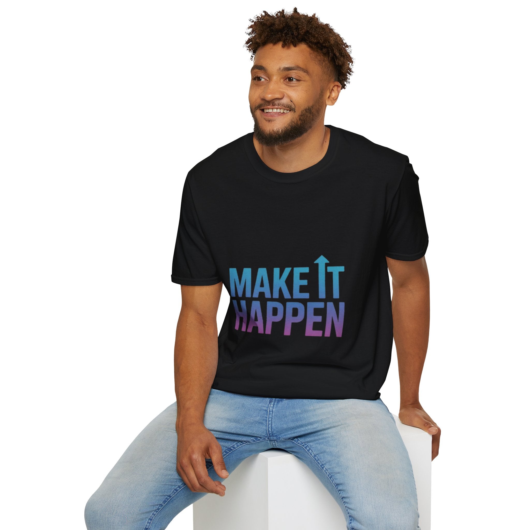 Motivational T-Shirt - Make It Happen | Gift for Dreamers, Casual Wear, Positive Vibes, Inspirational Apparel